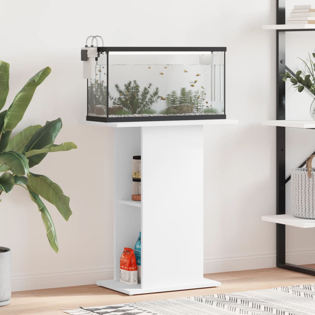 vidaXL Aquarium Stand White 60.5x36x72.5 cm Engineered Wood