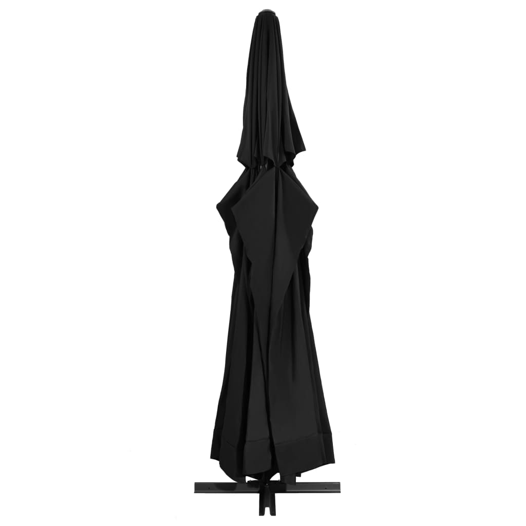 vidaXL Garden Parasol with Aluminium Pole 500 cm Black