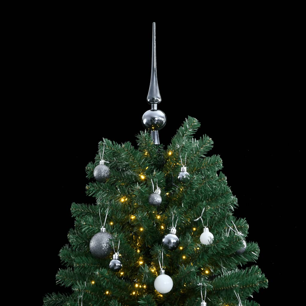 vidaXL Artificial Hinged Christmas Tree 300 LEDs & Ball Set 240 cm