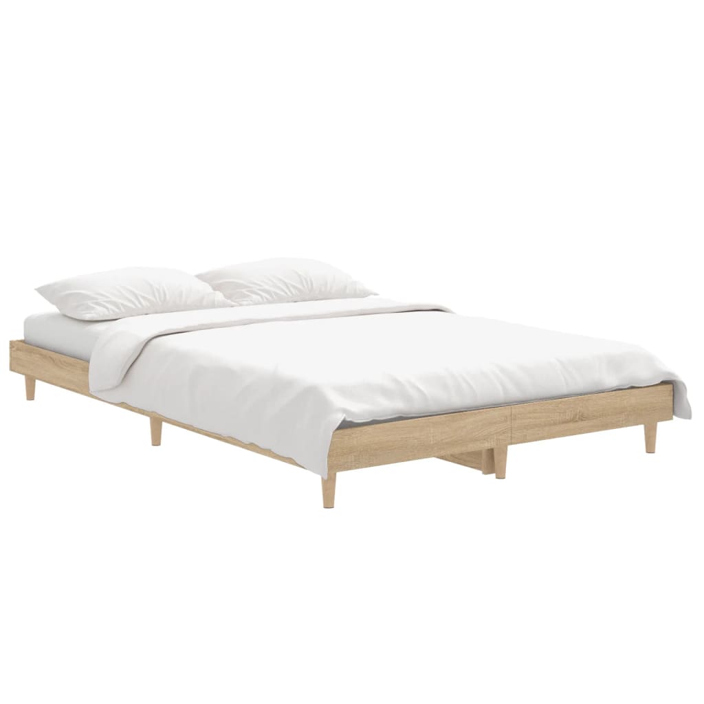 vidaXL Bed Frame without Mattress Sonoma Oak 120x190 cm Small Double Engineered Wood