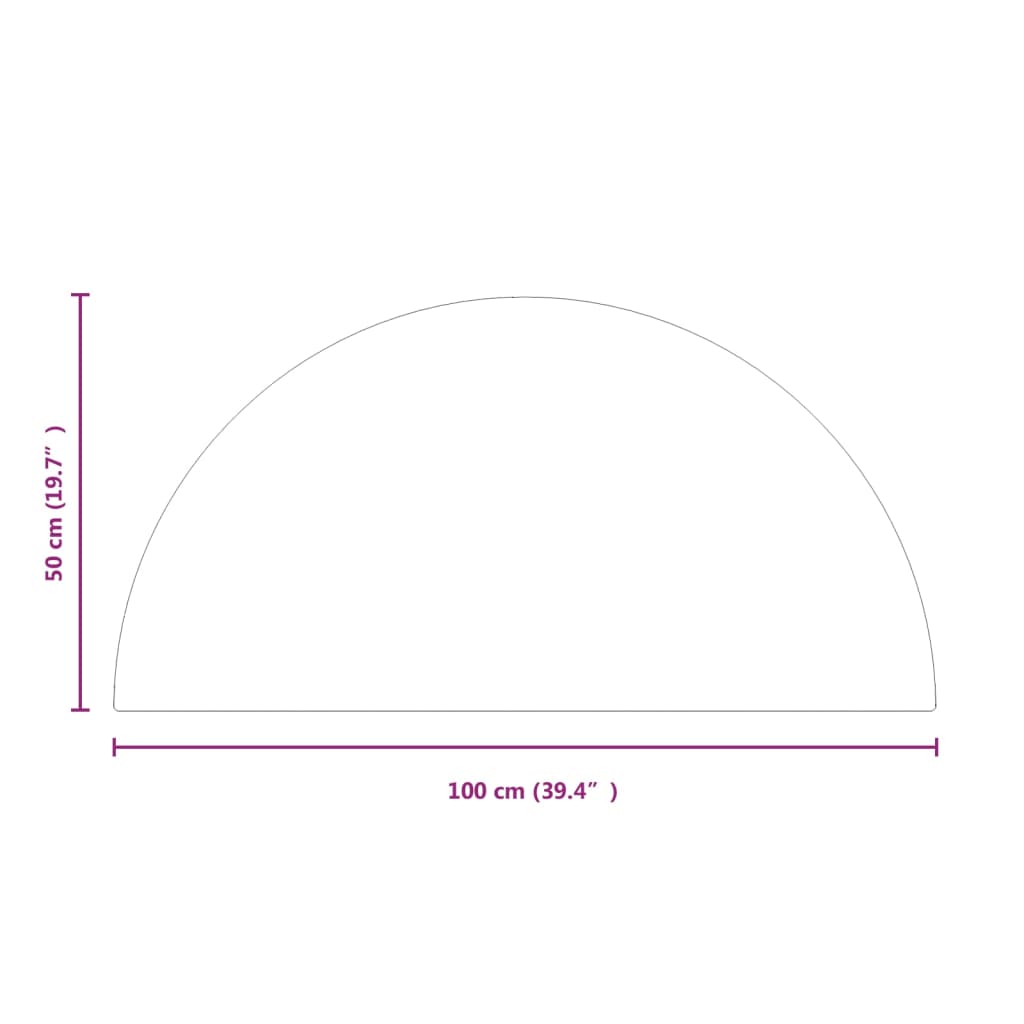 vidaXL Fireplace Glass Plate Half Round 1000x500 mm