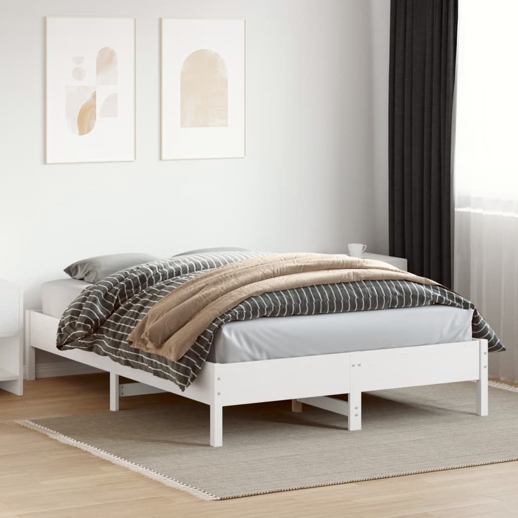 vidaXL Bed Frame without Mattress White 120x200 cm Solid Wood Pine