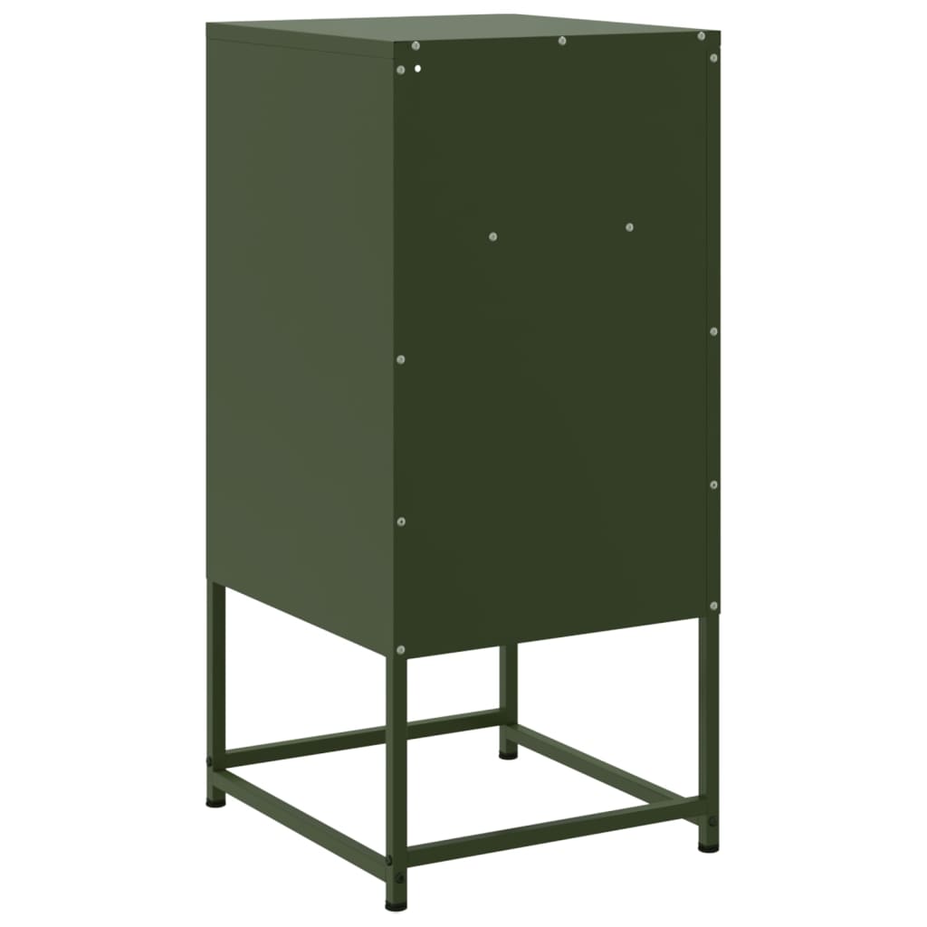 vidaXL Bedside Cabinet Olive Green 36x39x78 cm Steel