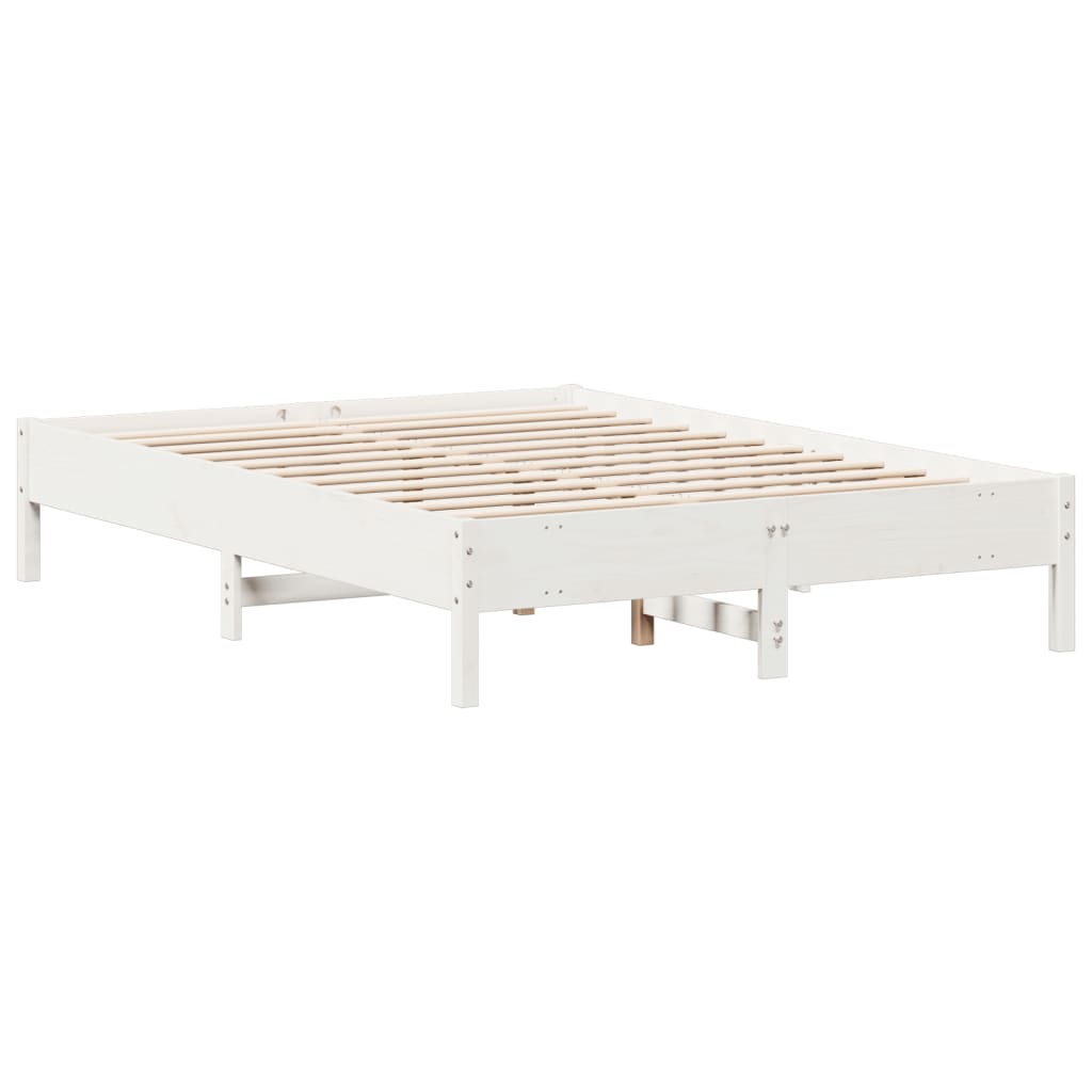 vidaXL Bed Frame without Mattress White 140x200 cm Solid Wood Pine