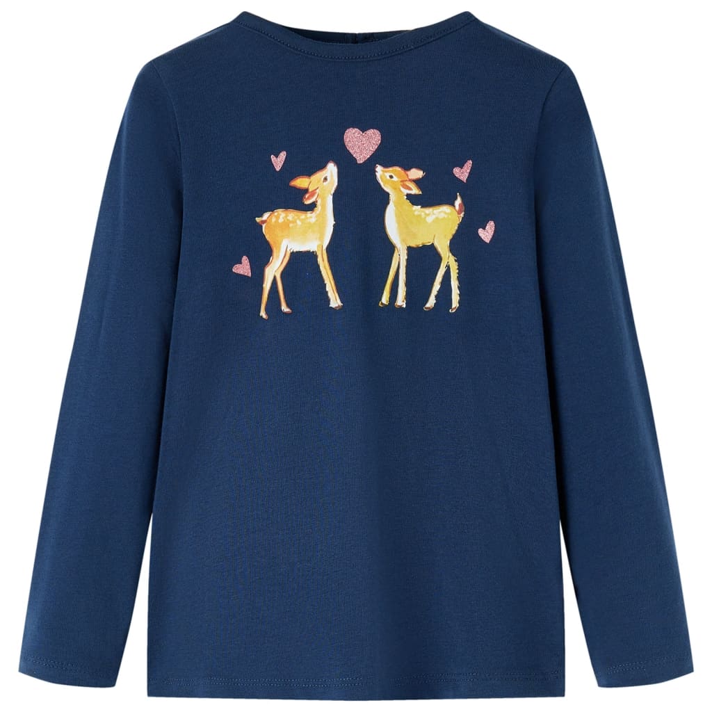 Kids' T-shirt with Long Sleeves Navy Blue 140