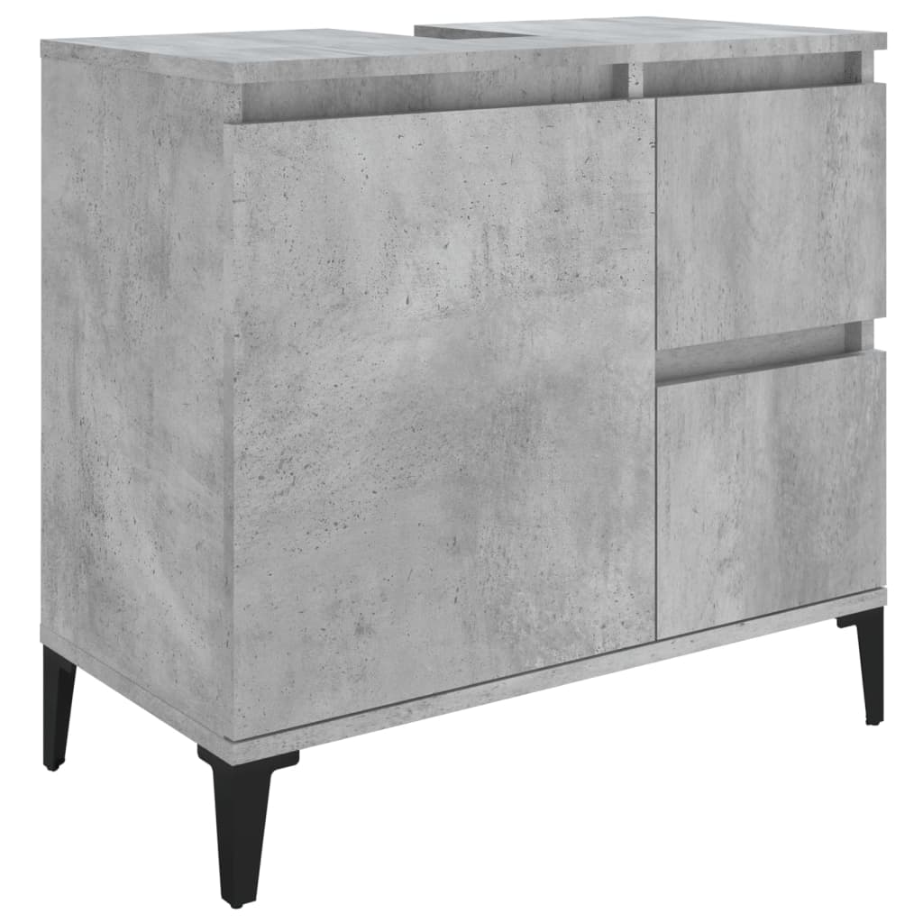 vidaXL Bathroom Cabinet Concrete Grey 65x33x60 cm Engineered Wood