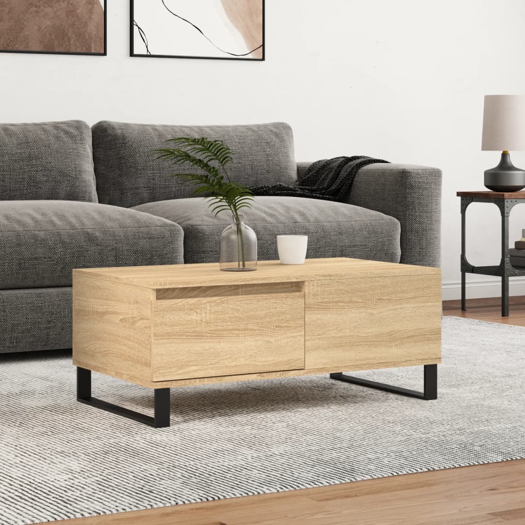 vidaXL Coffee Table Sonoma Oak 90x50x36.5 cm Engineered Wood