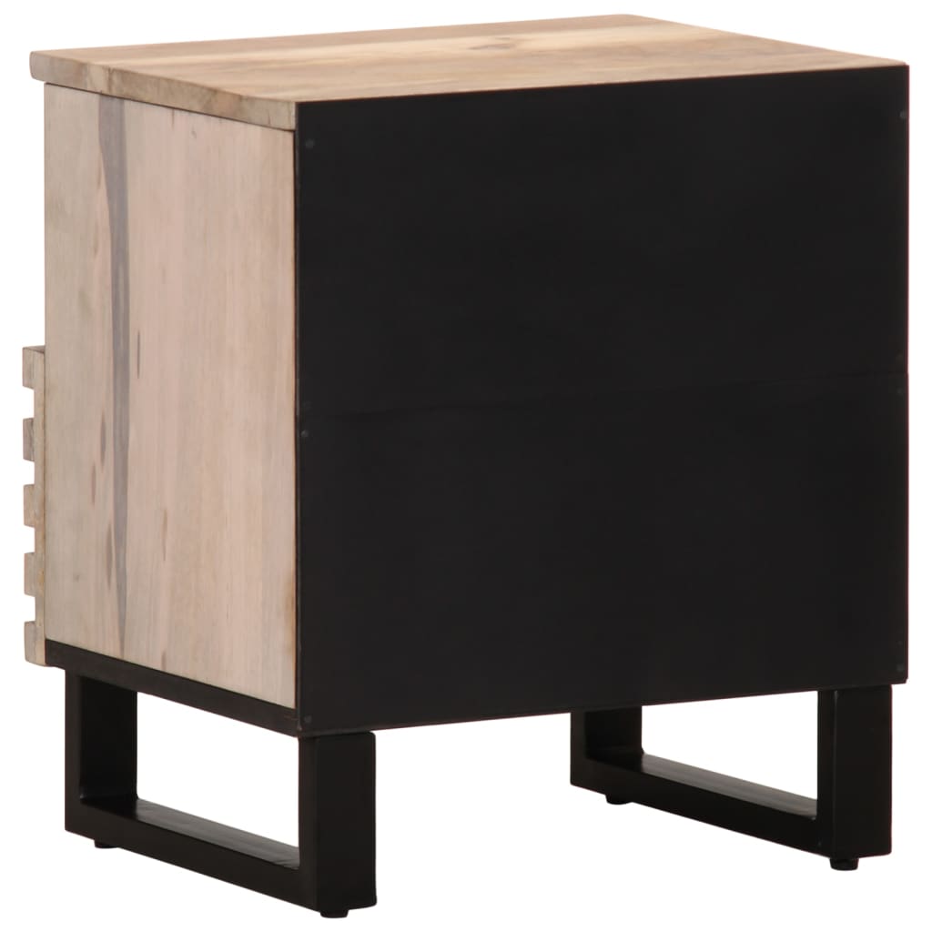 vidaXL Bedside Cabinet 40x33x46 cm Solid Wood Bleached Mango