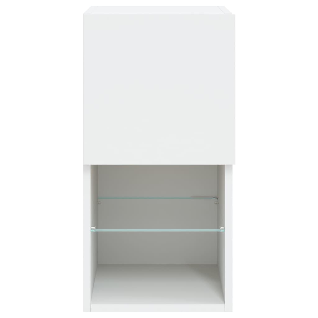 vidaXL TV Cabinets with LED Lights 2 pcs White 30.5x30x60 cm
