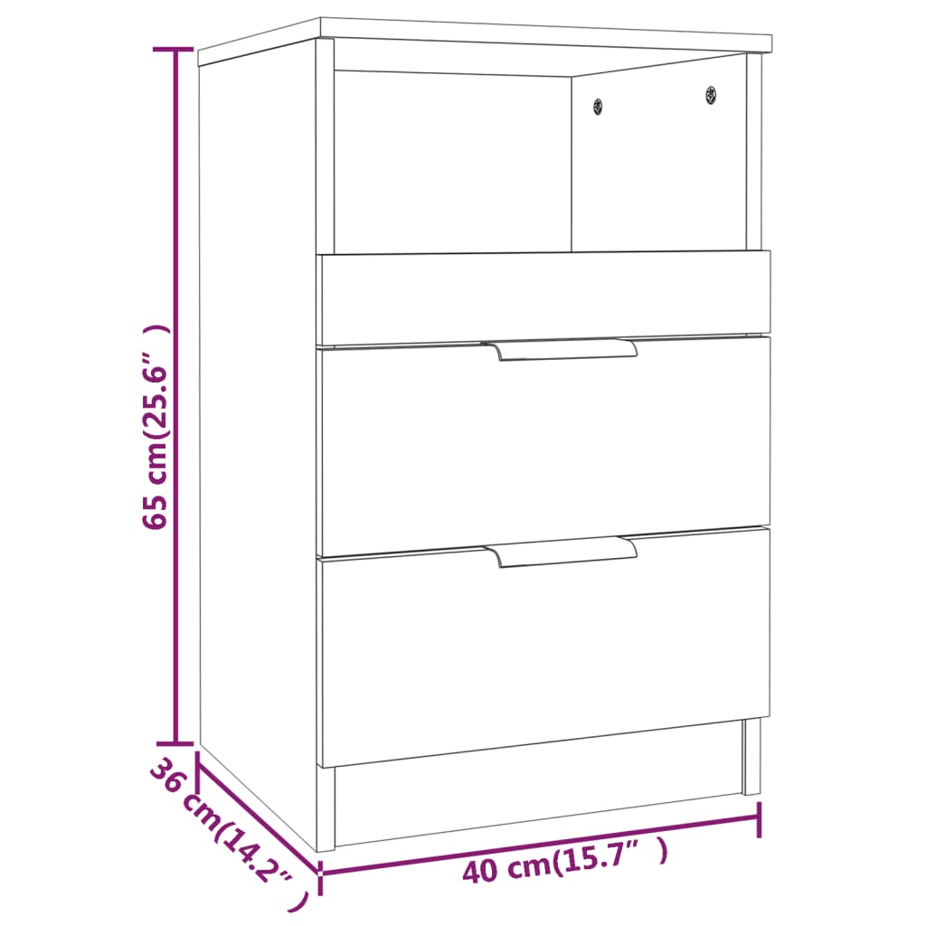 vidaXL Bedside Cabinets 2 pcs Grey Sonoma Engineered Wood