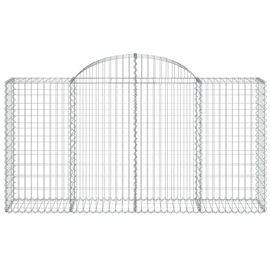 vidaXL Arched Gabion Baskets 4 pcs 200x50x100/120 cm Galvanised Iron