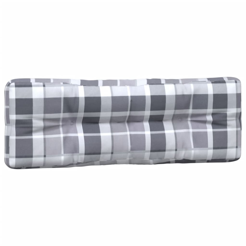 vidaXL Pallet Cushions 5 pcs Grey Check Pattern Fabric