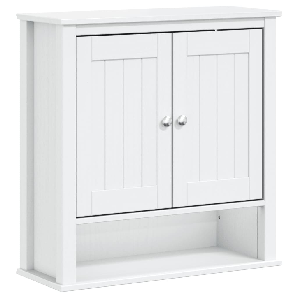 vidaXL Bathroom Wall Cabinet BERG White 69.5x27x71.5 cm Solid Wood