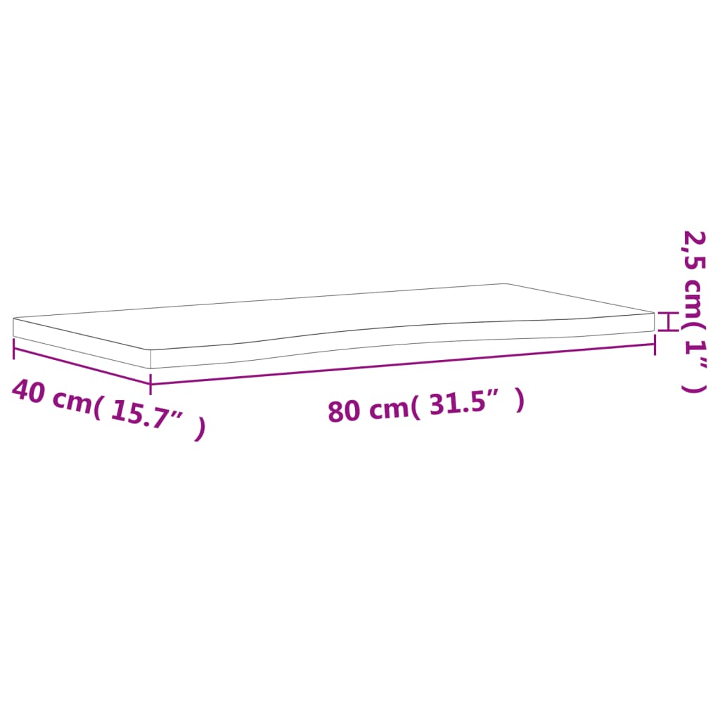 vidaXL Desk Top 80x(36-40)x2.5 cm Solid Wood Beech