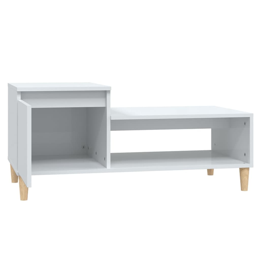 vidaXL Coffee Table High Gloss White 100x50x45 cm Engineered Wood