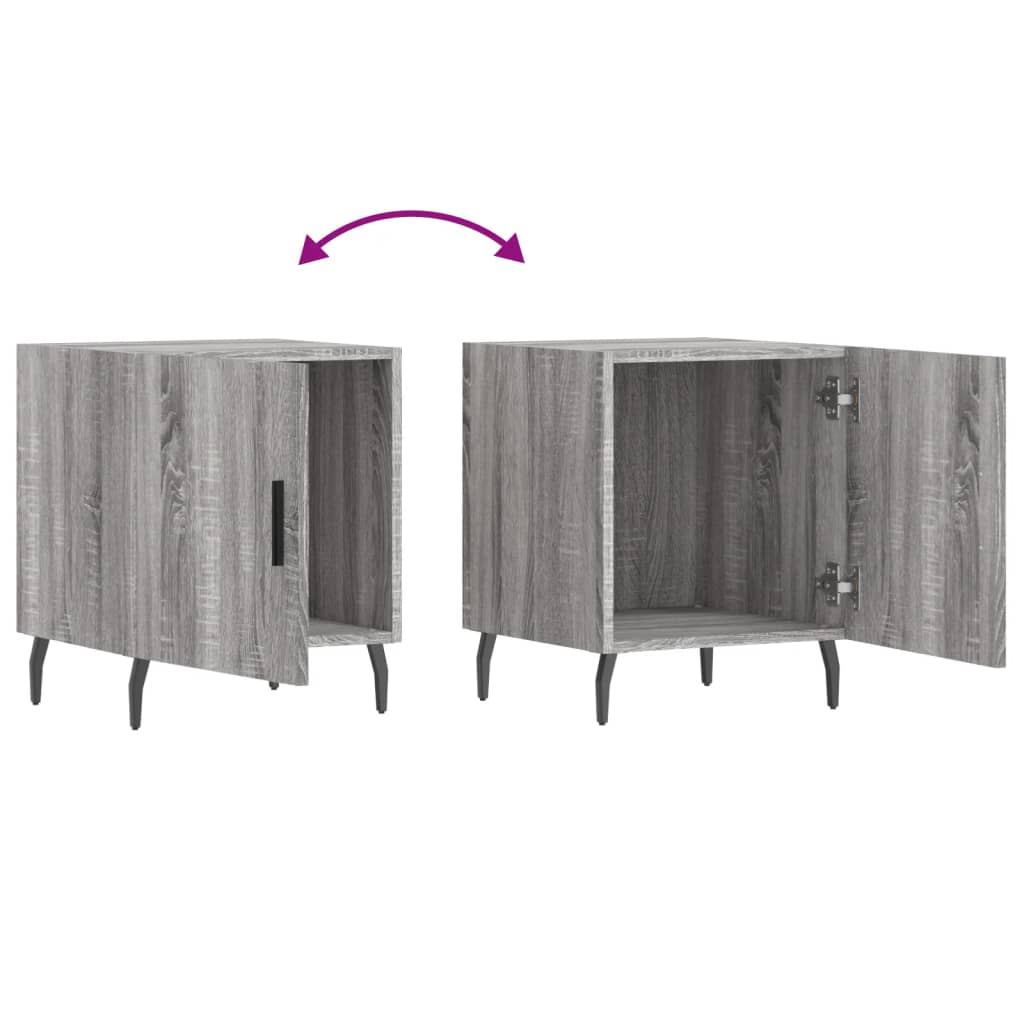 vidaXL Bedside Cabinet Grey Sonoma 40x40x50 cm Engineered Wood