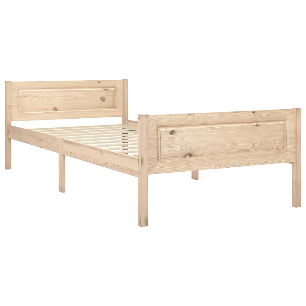 vidaXL Bed Frame without Mattress Solid Pinewood 90x200 cm