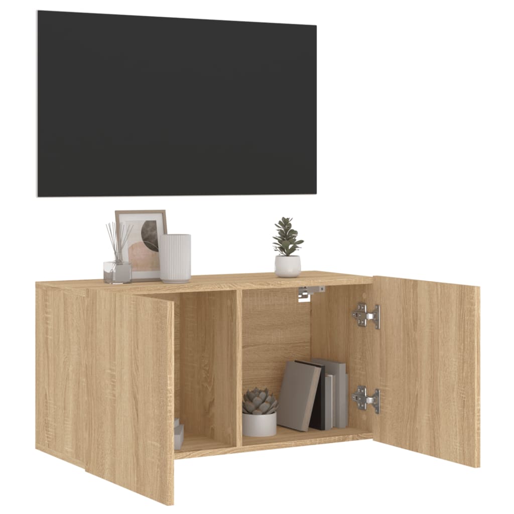 vidaXL TV Cabinet Wall-mounted Sonoma Oak 80x30x41 cm