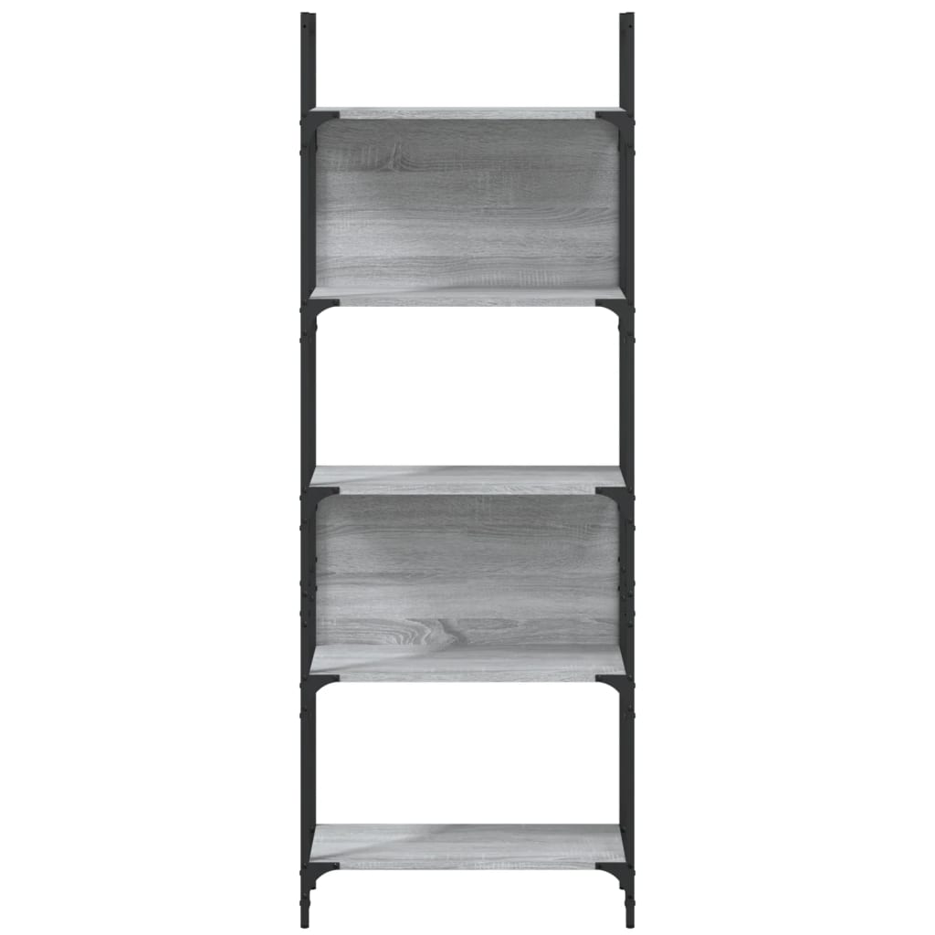 vidaXL Bookshelf 5-Tier Grey Sonoma 60.5x24x166.5 cm Engineered Wood