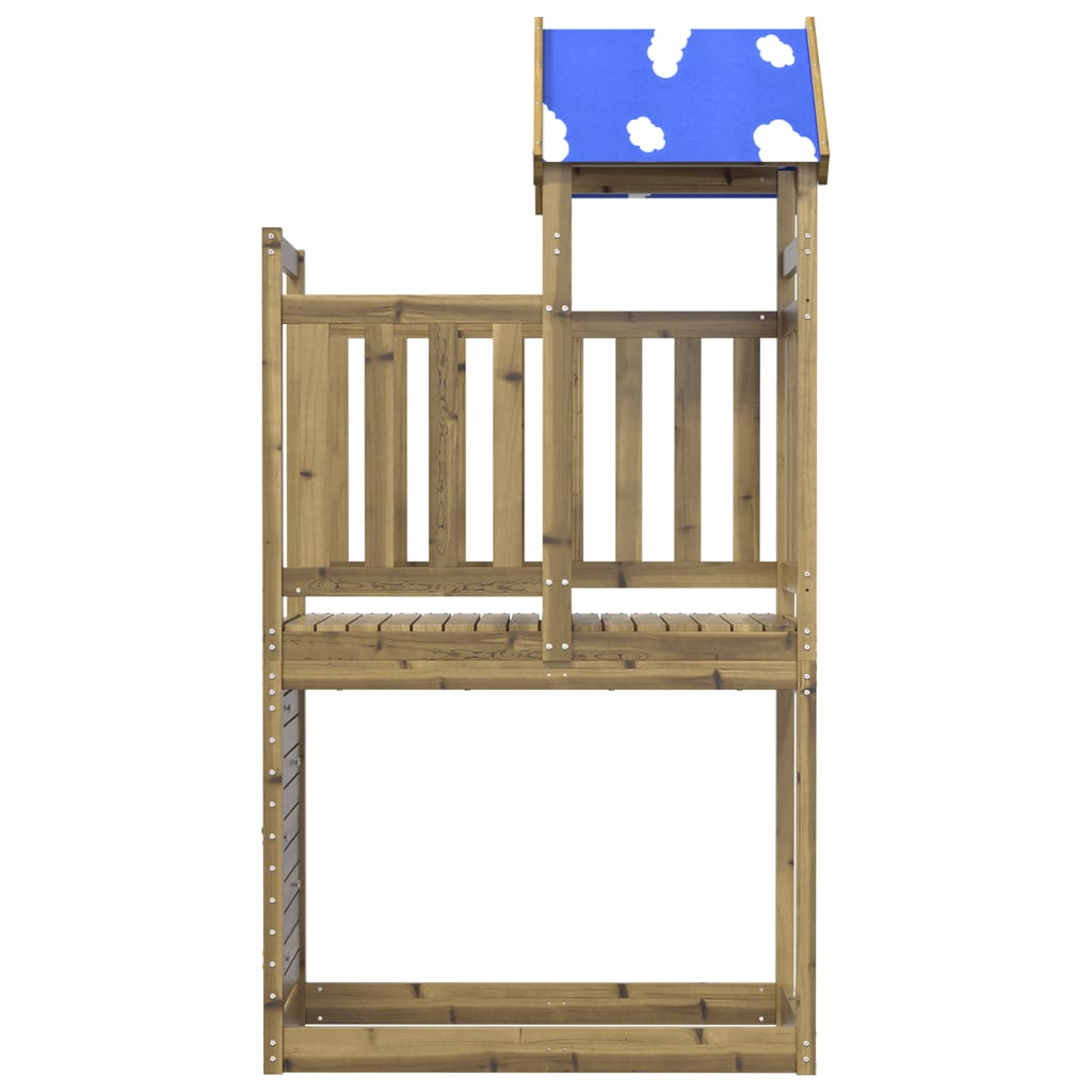 vidaXL Play Tower with Rockwall 110.5x52.5x215cm Impregnated Wood Pine