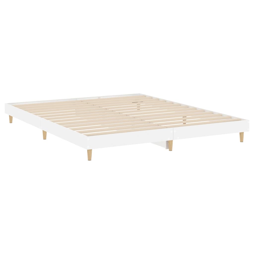 vidaXL Bed Frame High Gloss White 120x200 cm Engineered Wood