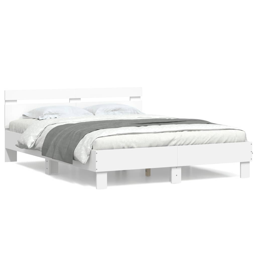 vidaXL Bed Frame without Mattress White 140x190 cm