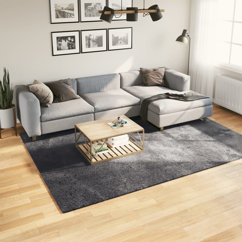 vidaXL Rug HUARTE Short Pile Soft and Washable Anthracite 200x280 cm