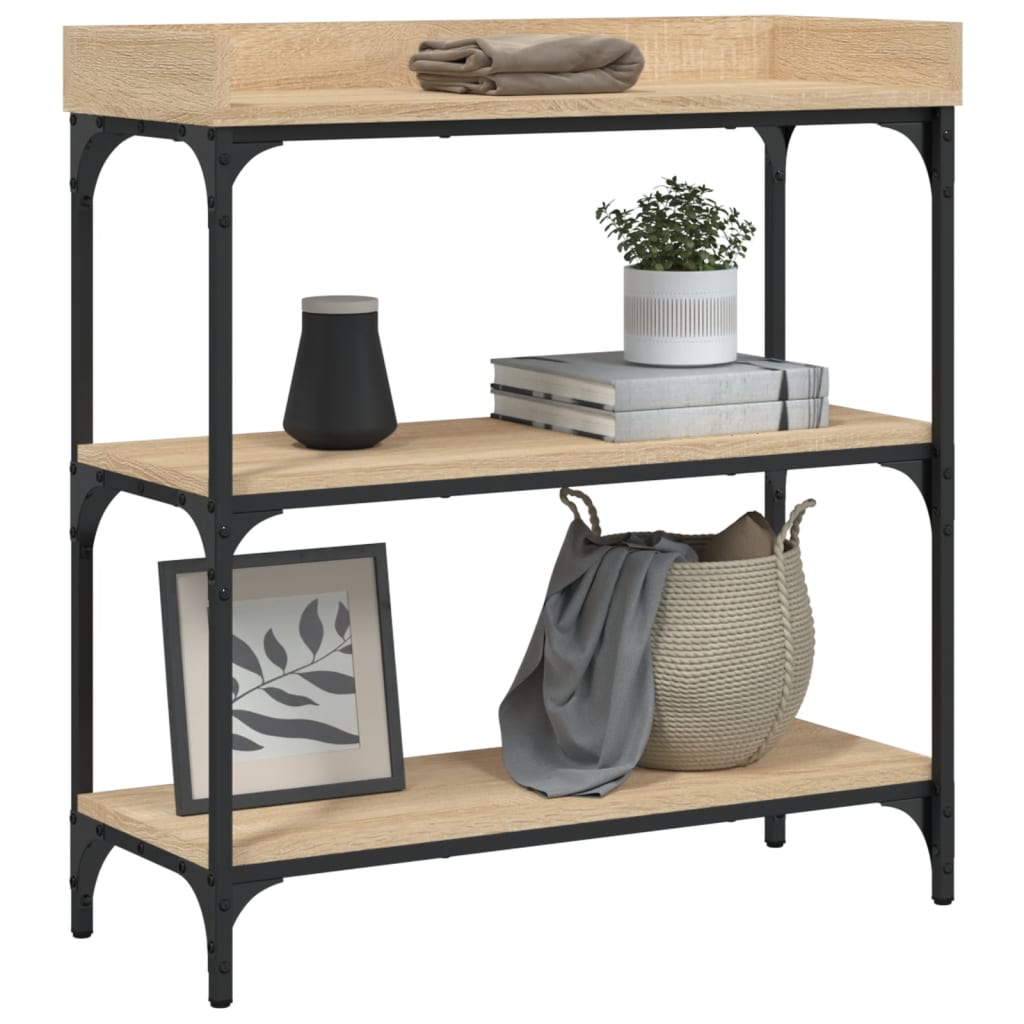 vidaXL Console Table with Shelves Sonoma Oak 75x30x80 cm