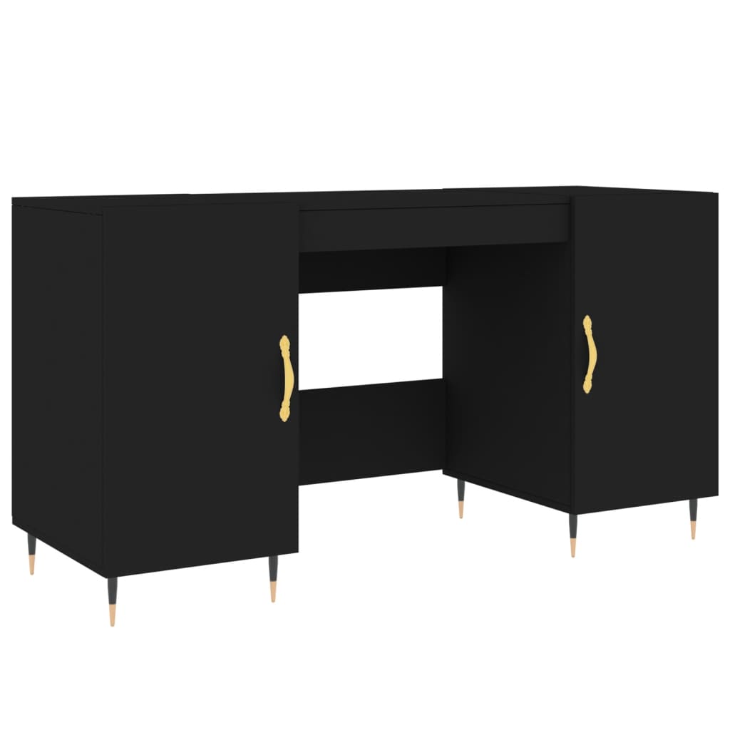 vidaXL Desk Black 140x50x75 cm Engineered Wood