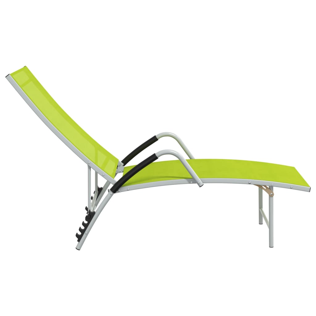 vidaXL Sun Lounger Textilene and Aluminium Green