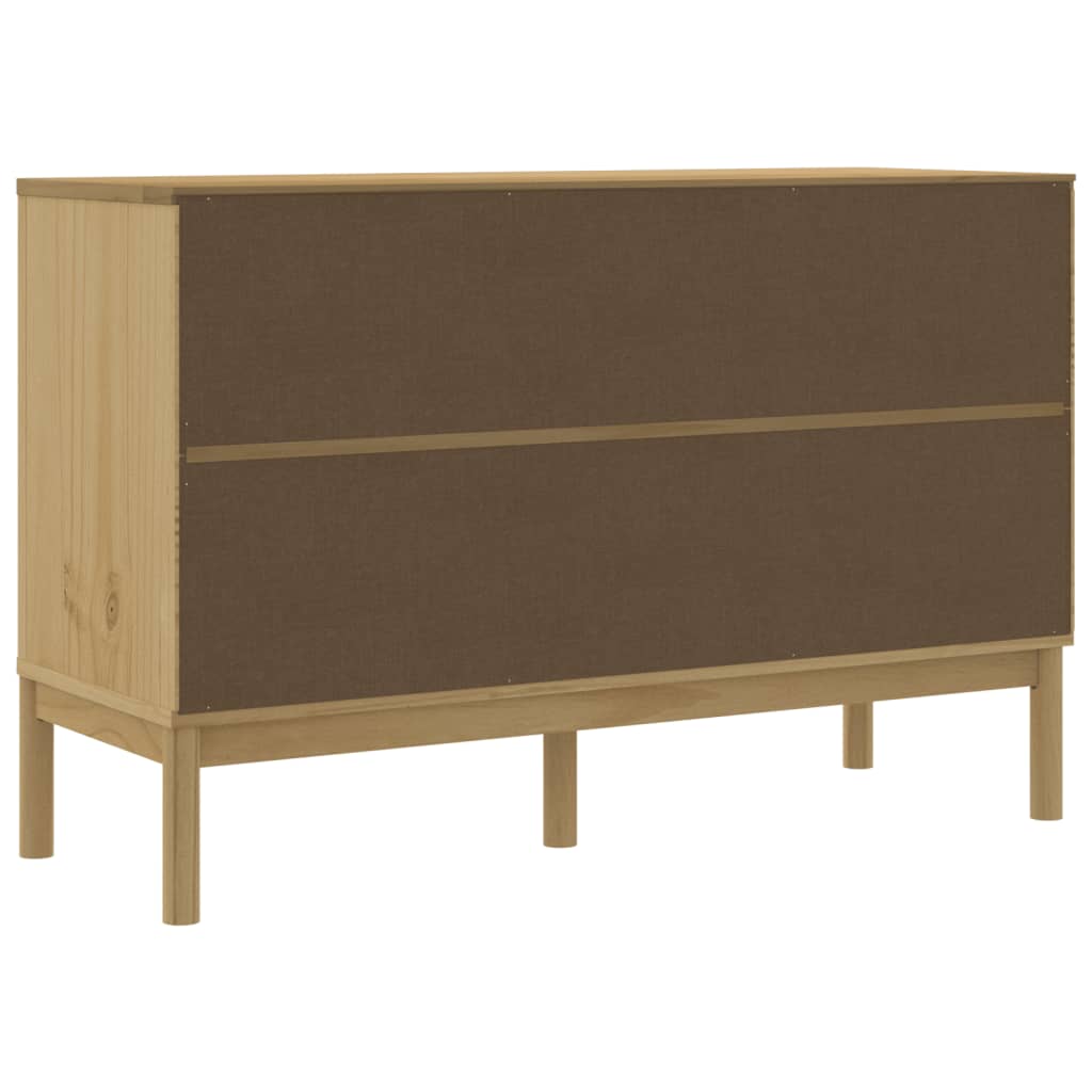 vidaXL Sideboard FLORO Wax Brown 114x43x74 cm Solid Wood Pine