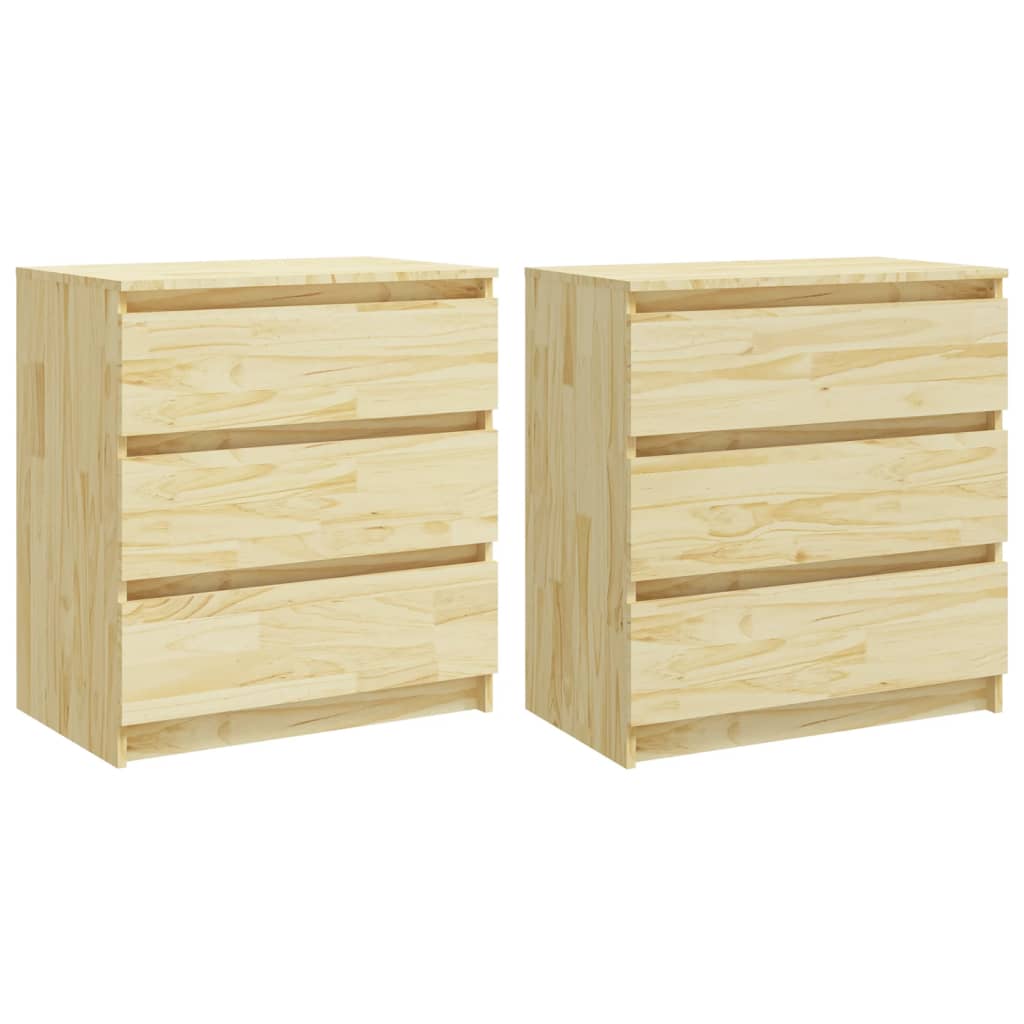 vidaXL Bedside Cabinets 2 pcs 60x36x64 cm Solid Pinewood