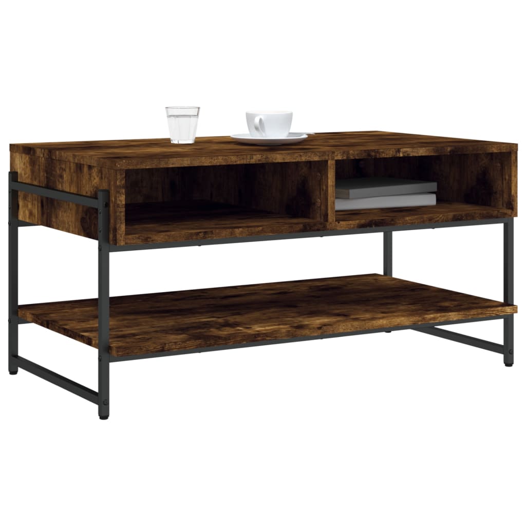 vidaXL Coffee Table Smoked Oak 90x50x45 cm Engineered Wood