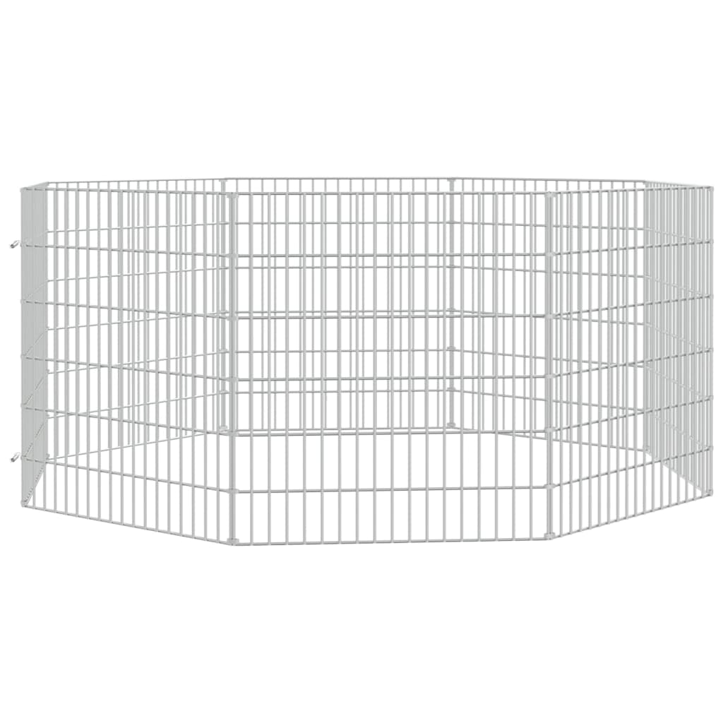 vidaXL Free Range Animal Enclosure 8-Panel 54x60 cm Galvanised Iron