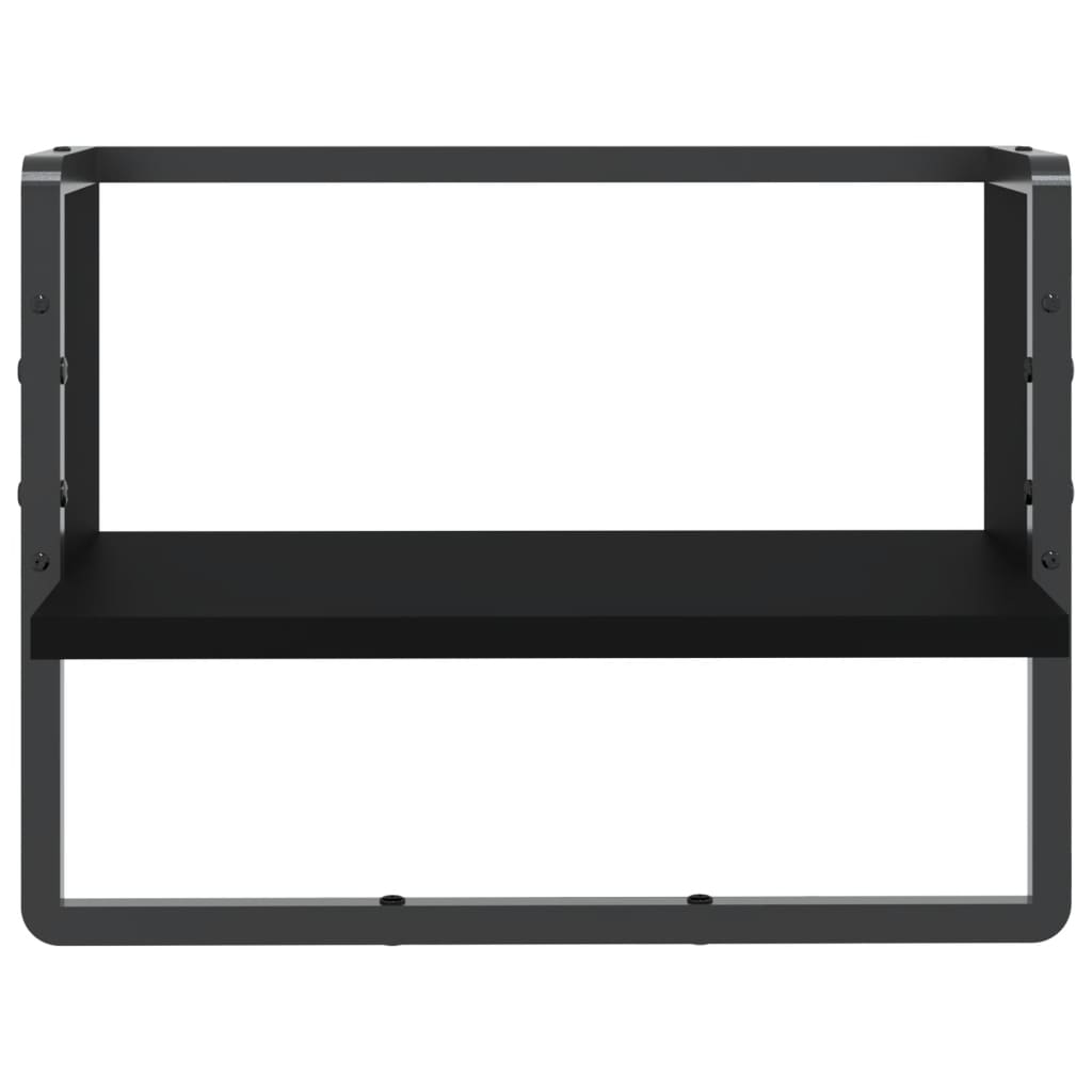 vidaXL Wall Shelf with Bar Black 40x25x30 cm