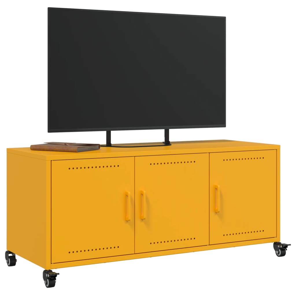 vidaXL TV Cabinet Mustard Yellow 100.5x39x43.5 cm Steel