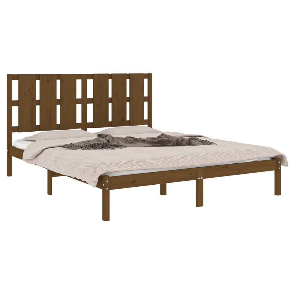 vidaXL Bed Frame Honey Brown Solid Wood Pine 160x200 cm