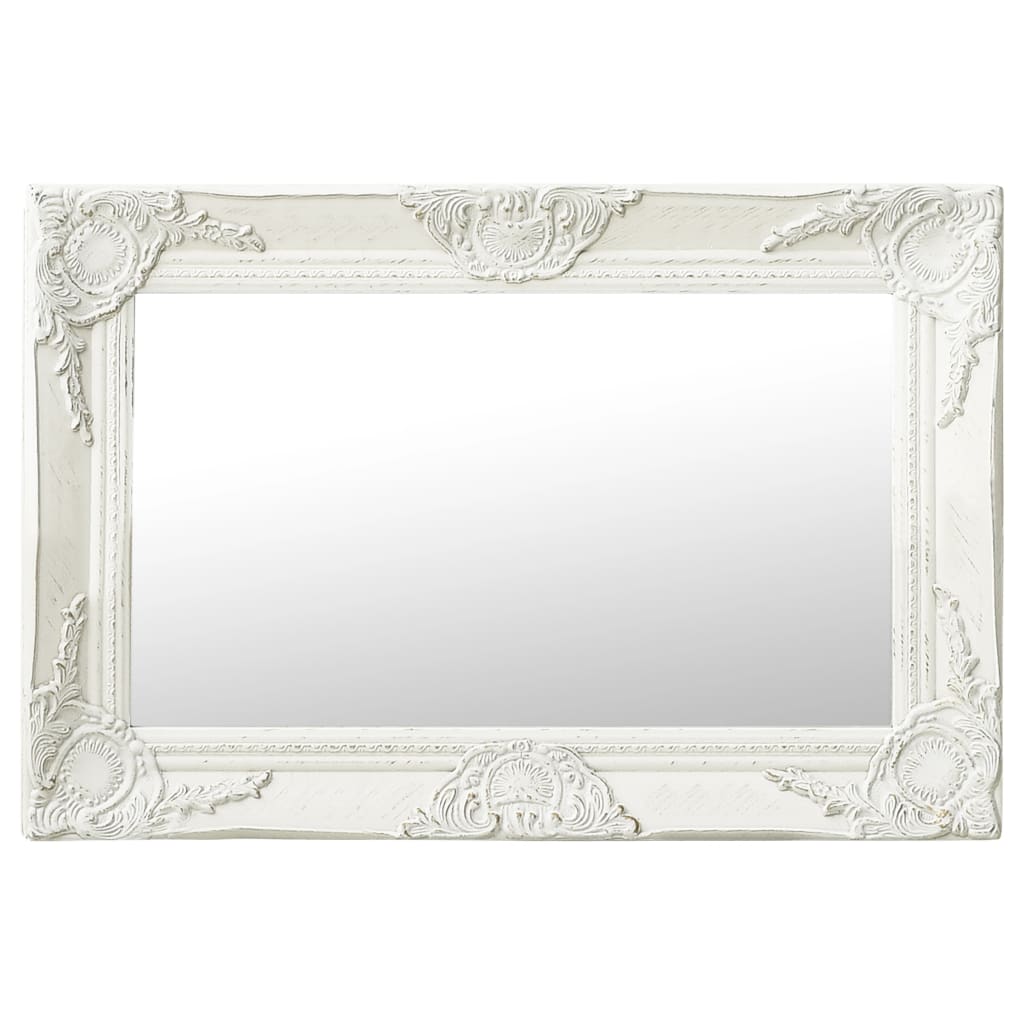 vidaXL Wall Mirror Baroque Style 60x40 cm White