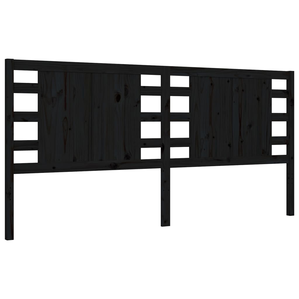 vidaXL Bed Frame without Mattress Black Super King Size Solid Wood Pine