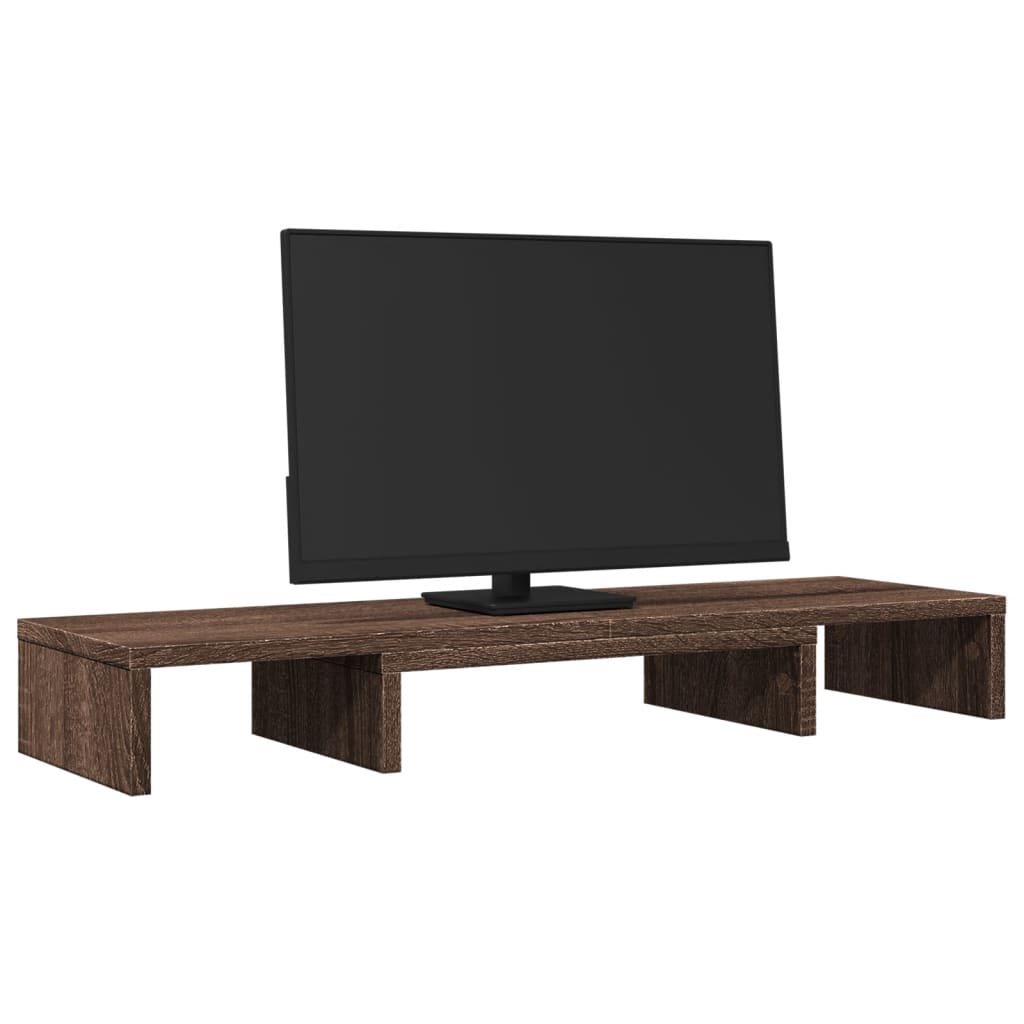 vidaXL Monitor Stand Riser Adjustable Brown Oak 80x24x10.5 cm Engineered Wood