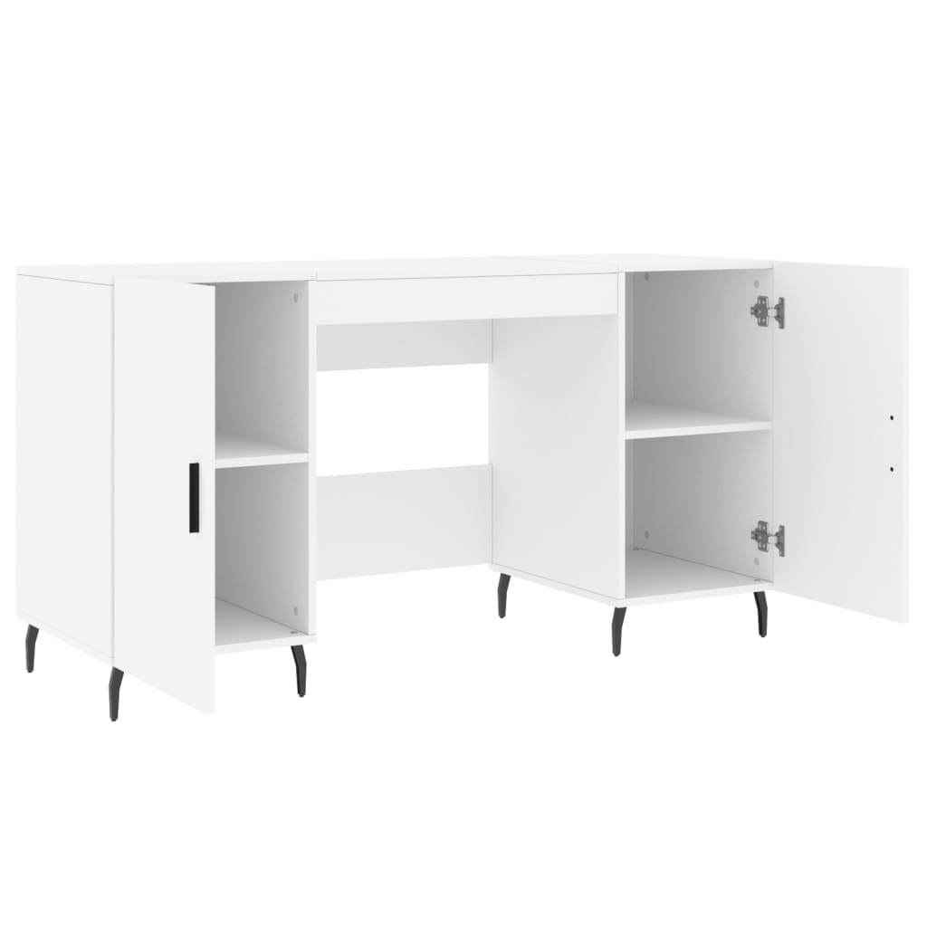 vidaXL Desk White 140x50x75 cm Engineered Wood