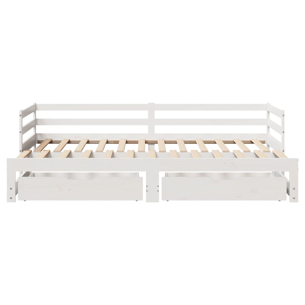 vidaXL Daybed with Trundle and Drawers without Mattress White 80x200 cm