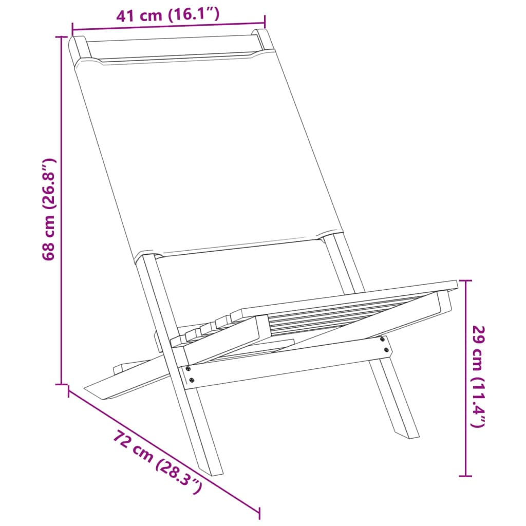 vidaXL Folding Garden Chairs 4 pcs Cream White Fabric and Solid Wood