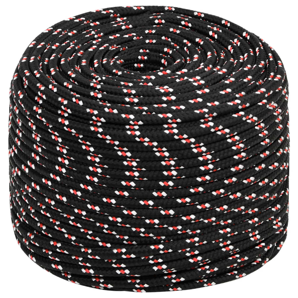 vidaXL Boat Rope Black 6 mm 50 m Polypropylene