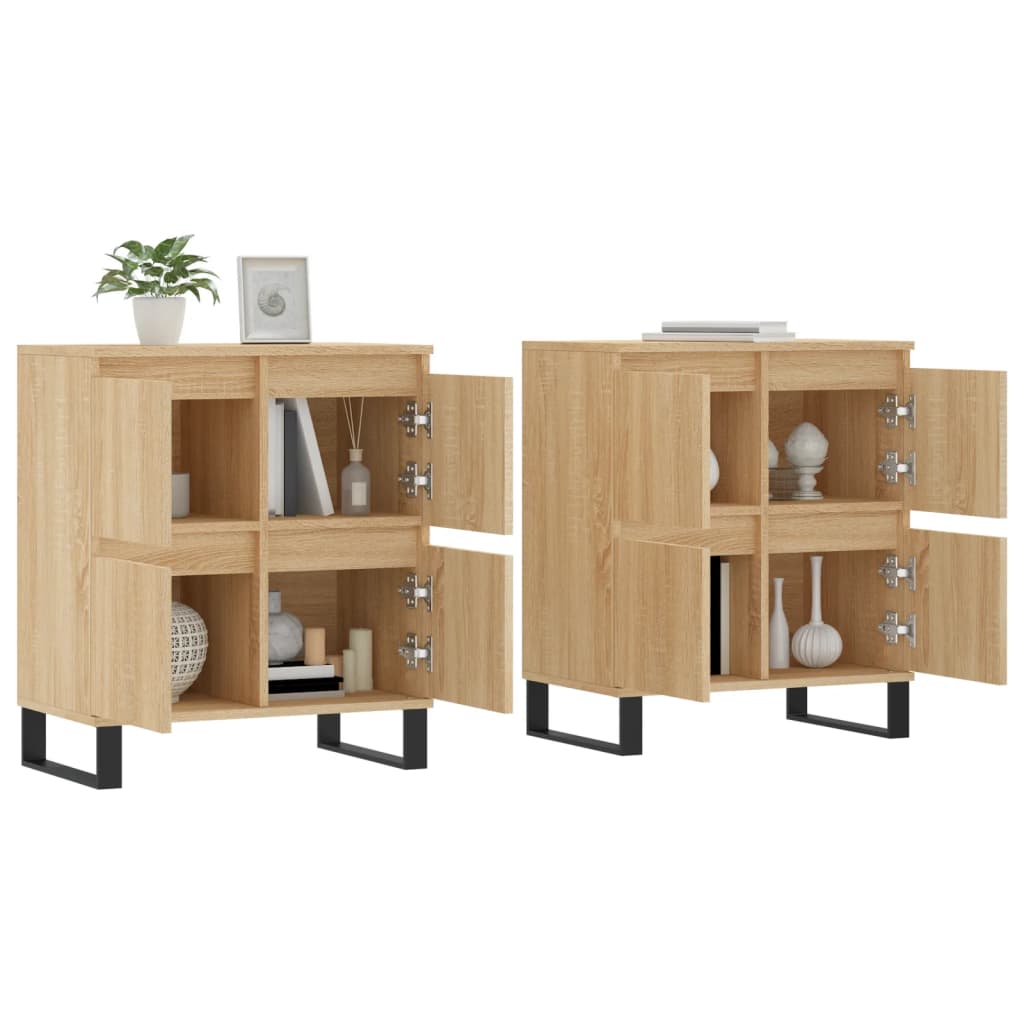 vidaXL Sideboards 2 pcs Sonoma Oak Engineered Wood