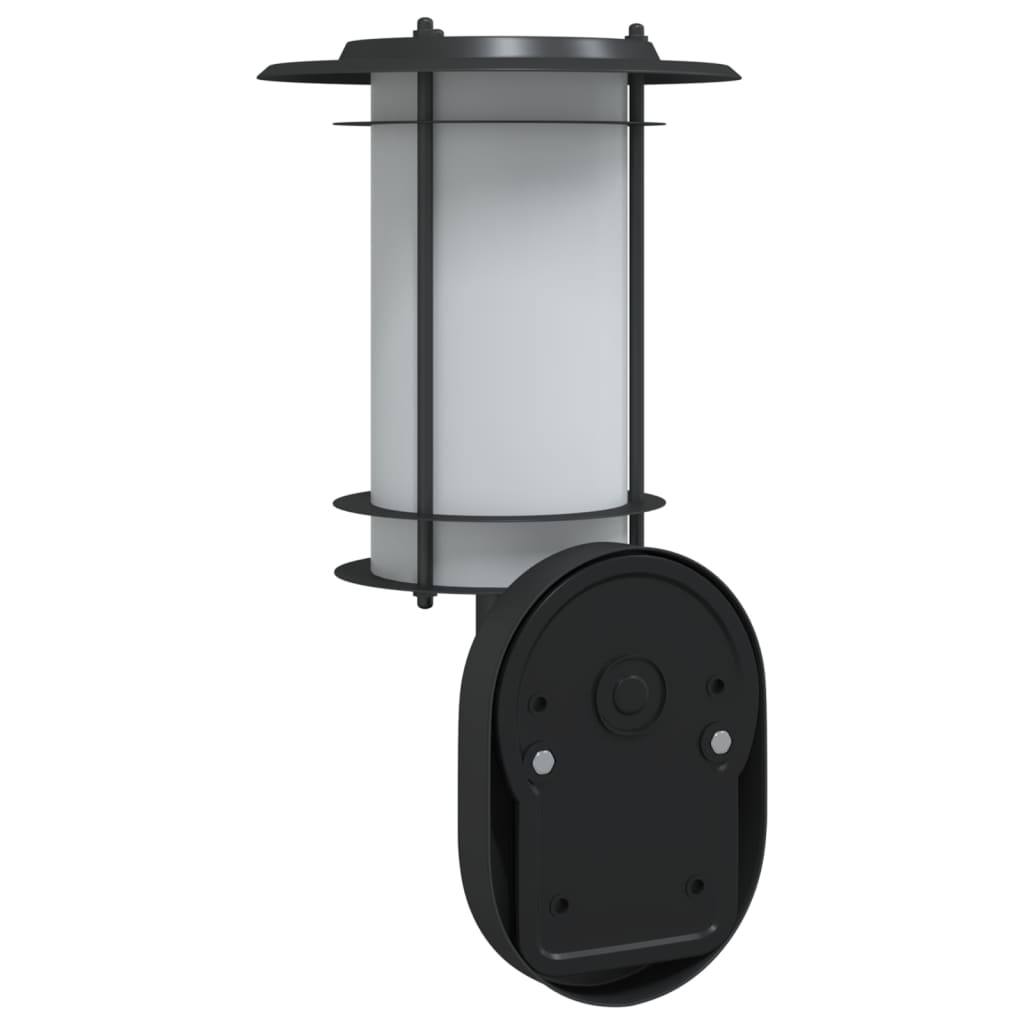 vidaXL Outdoor Wall Light with Sensor Black Stainless Steel