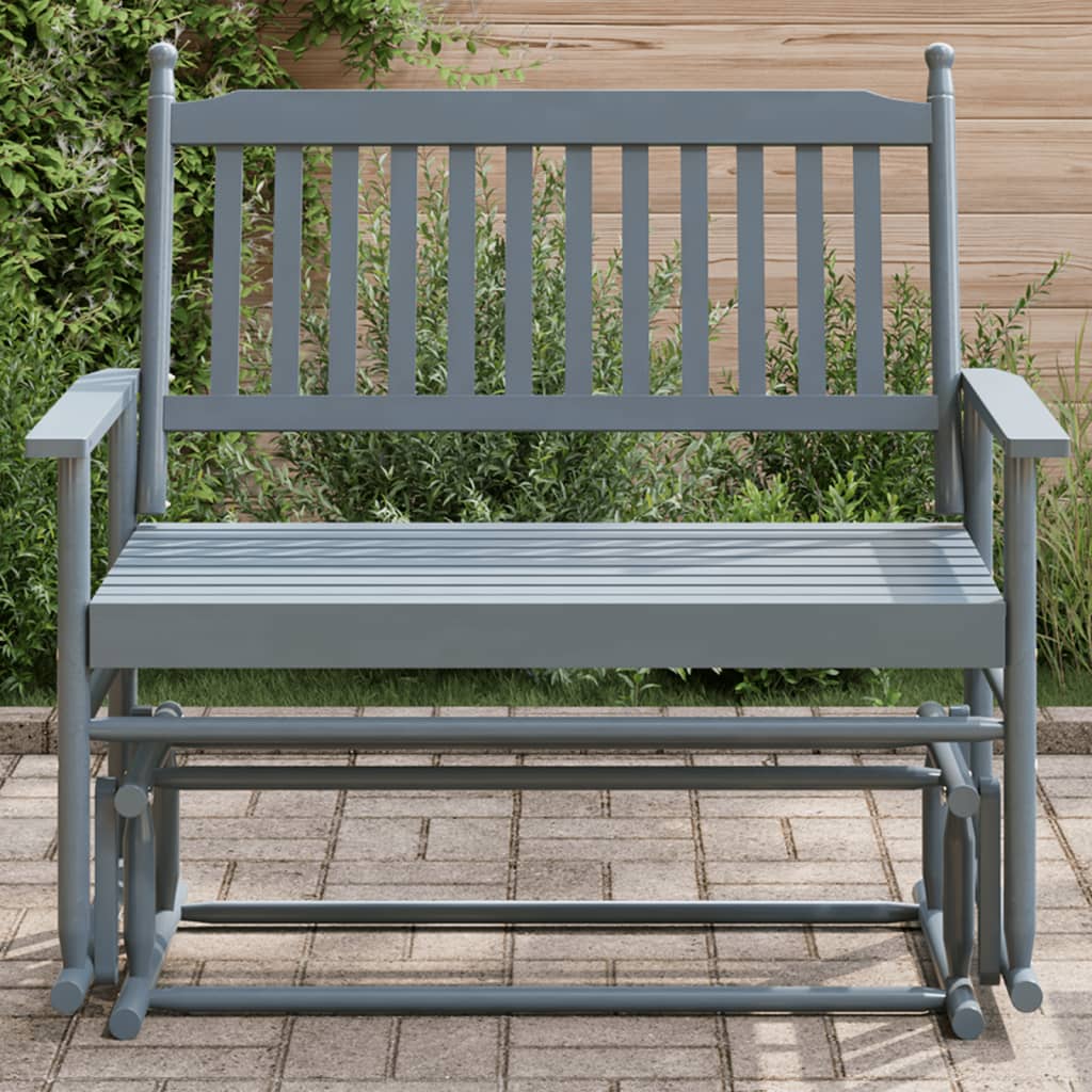 vidaXL Glider Bench Grey 118x70x104.5 cm Solid Wood Poplar