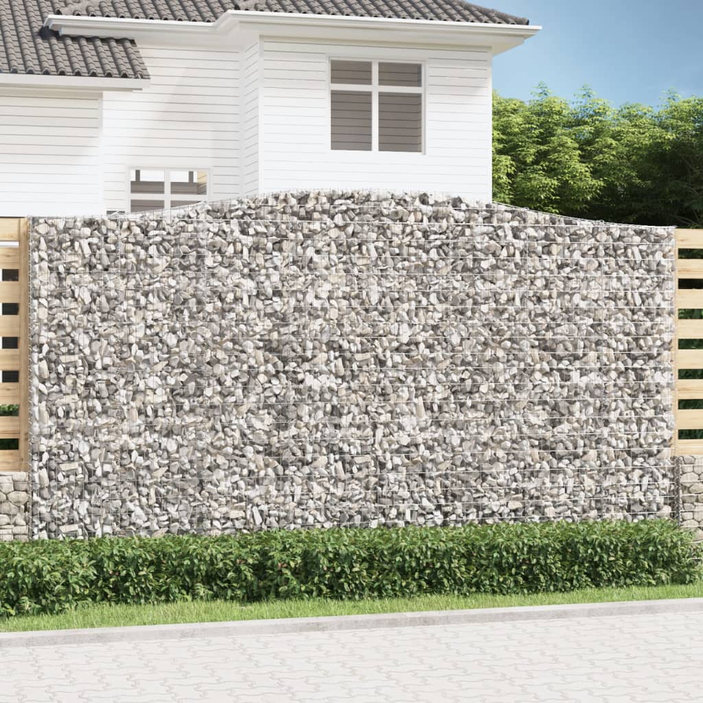 vidaXL Arched Gabion Baskets 6 pcs 400x50x220/240 cm Galvanised Iron