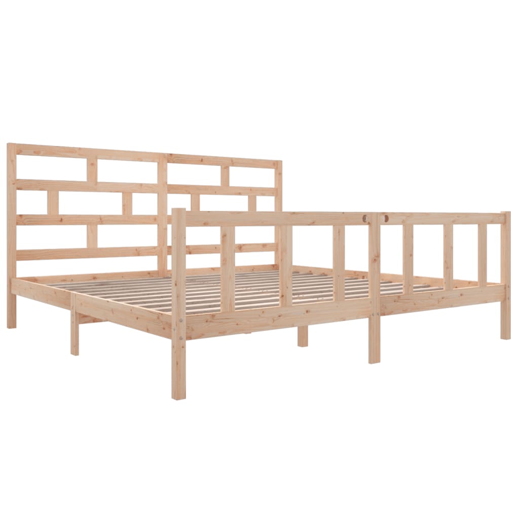 vidaXL Bed Frame without Mattress Solid Wood 200x200 cm (810102+814214)