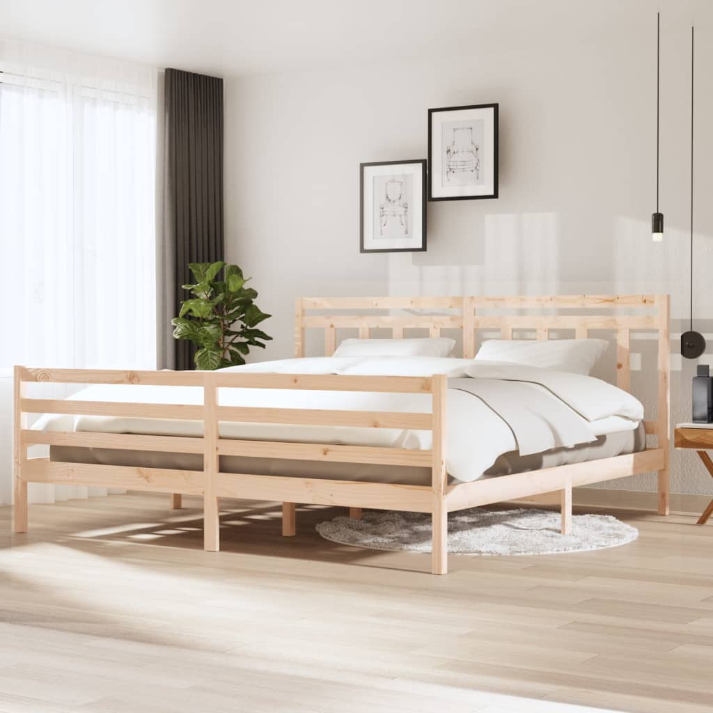 vidaXL Bed Frame without Mattress Solid Wood 200x200 cm (810450+814114)